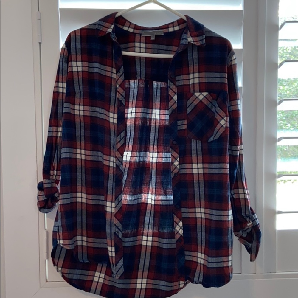 Plaid button down shirt